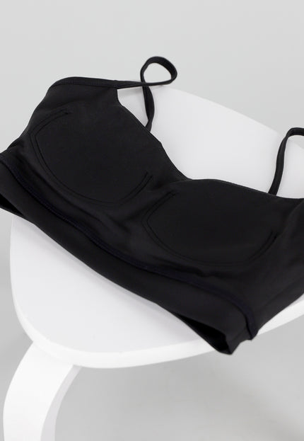 NEW200526 Zwarte Mesh Top met Print en Pads