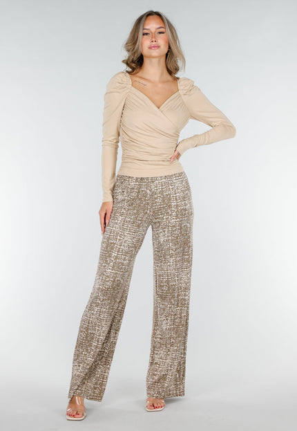 NEW200825 Beige Top met Overslag