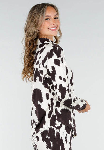 NEW200825 Blouse met Koeienprint