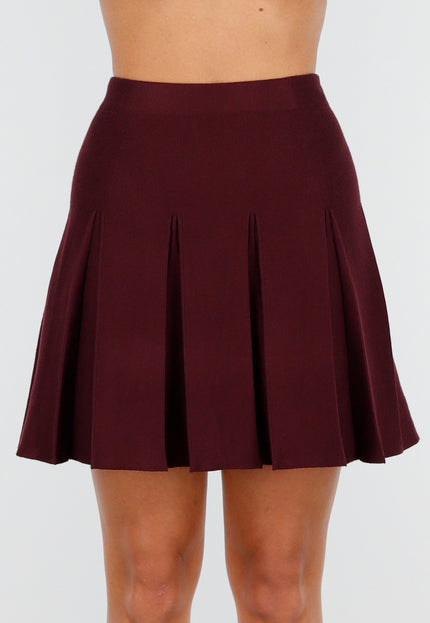OP=OP.04.NL Bordeaux Geplooide Mini Rok