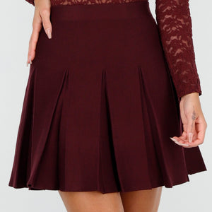OP=OP.04.NL Bordeaux Geplooide Mini Rok