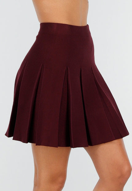 OP=OP.04.NL Bordeaux Geplooide Mini Rok