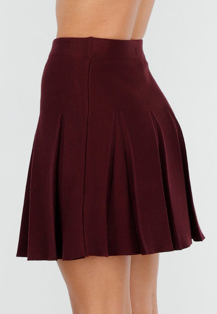 OP=OP.04.NL Bordeaux Geplooide Mini Rok