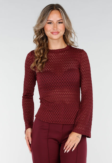 OP=OP.03.NL Bordeauxrode Top Opengewerkt