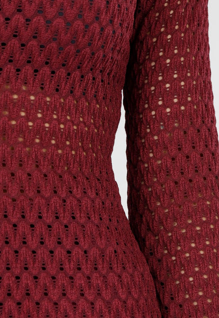 OP=OP.03.NL Bordeauxrode Top Opengewerkt