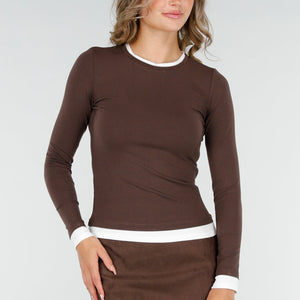 NEW200825 Bruine Longsleeve