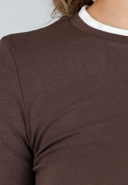 NEW200825 Bruine Longsleeve