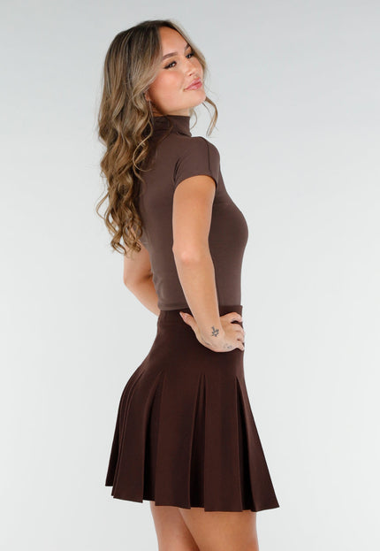 NEW200825 Bruine Top met Col