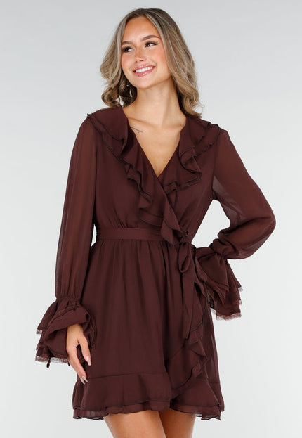 NEW200825 Bruine Wikkeljurk met Kant