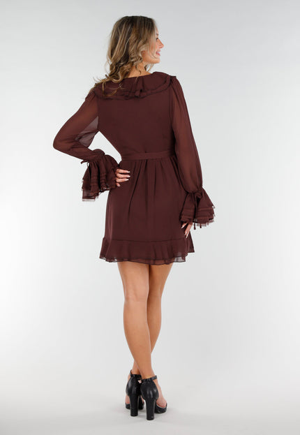 NEW200825 Bruine Wikkeljurk met Kant