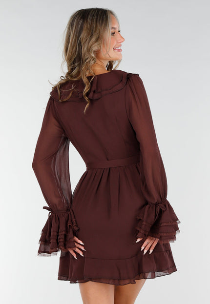 NEW200825 Bruine Wikkeljurk met Kant