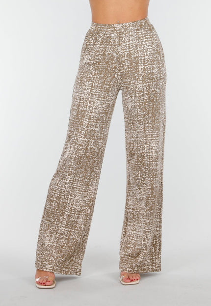 NEW200825 Camel Print Stretchbroek