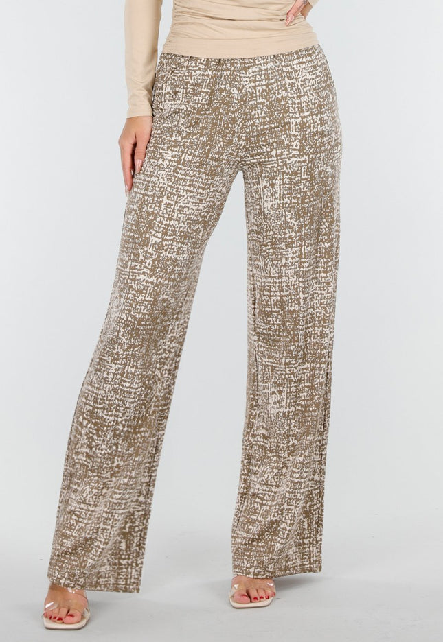 NEW200825 Camel Print Stretchbroek