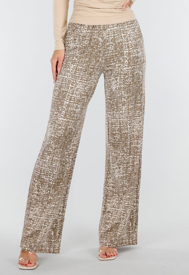 NEW200825 Camel Print Stretchbroek