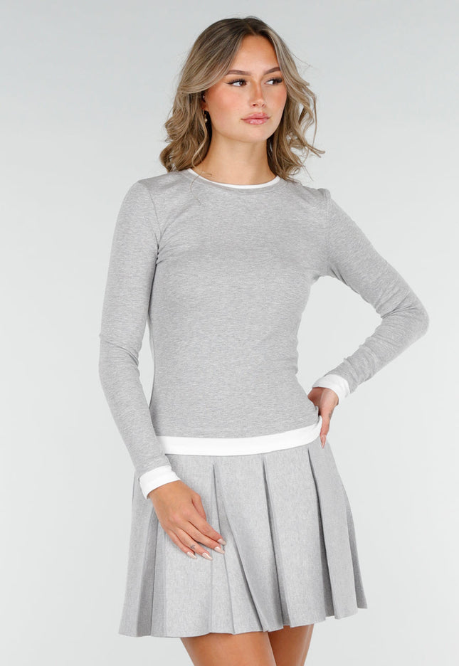 NEW200825 Grijze Longsleeve