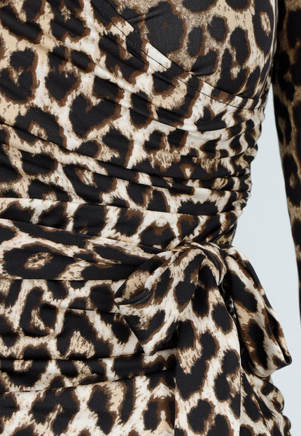 NEW200825 Luipaard  Stretch Jurk