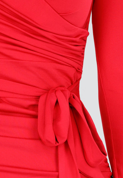 NEW200825 Rode Jurk met Overslag