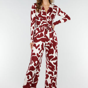 NEW200825 Rode Print Stretch Jumpsuit