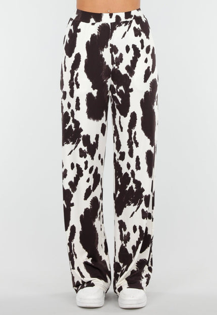 NEW200825 Stretchbroek met Koeienprint