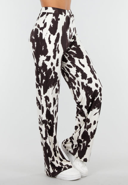 NEW200825 Stretchbroek met Koeienprint