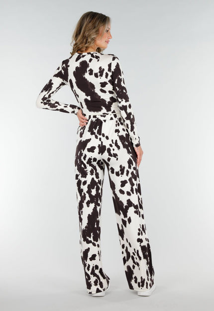 NEW200825 Stretchbroek met Koeienprint