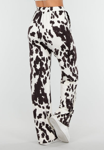 NEW200825 Stretchbroek met Koeienprint