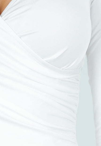 NEW200825 Witte Top met Overslaghals