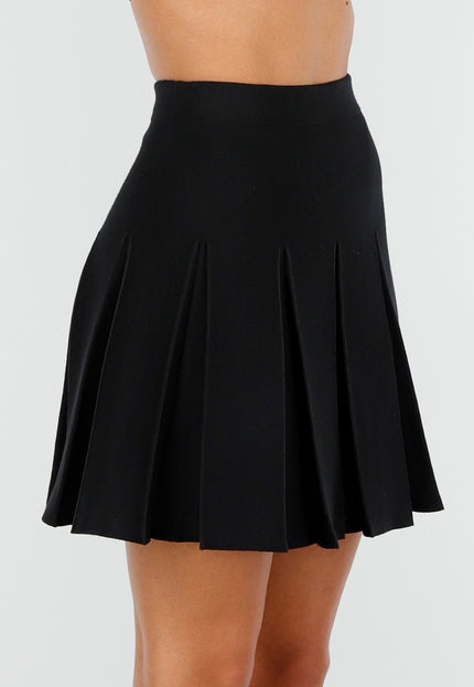 OP=OP.08.NL Zwarte Geplooide Mini Rok