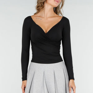 NEW200825 Zwarte Top met Overslag