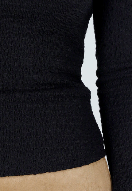 NEW200825 Zwarte Top Met Vierkante Hals