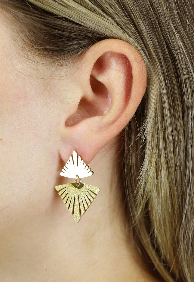 NEW2009 Gouden Triangle Oorbellen