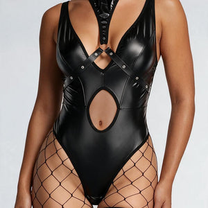 NEW2009 Latex Look Lingerie Body met Halsband