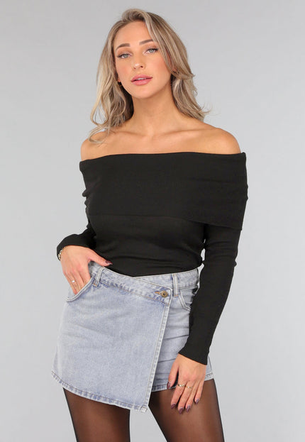 OP=OP.48.NL Geplooide Top met Blote Schouders