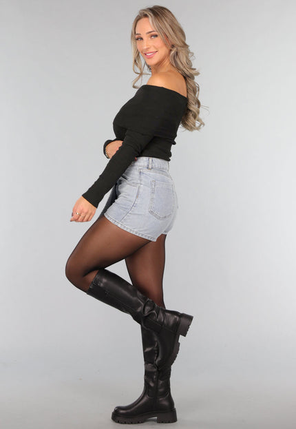 OP=OP.48.NL Geplooide Top met Blote Schouders