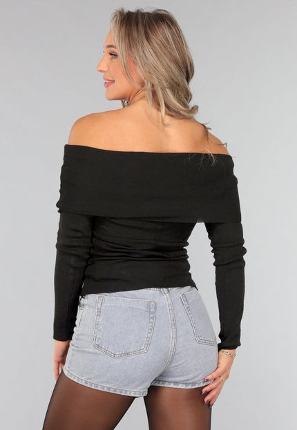 OP=OP.48.NL Geplooide Top met Blote Schouders