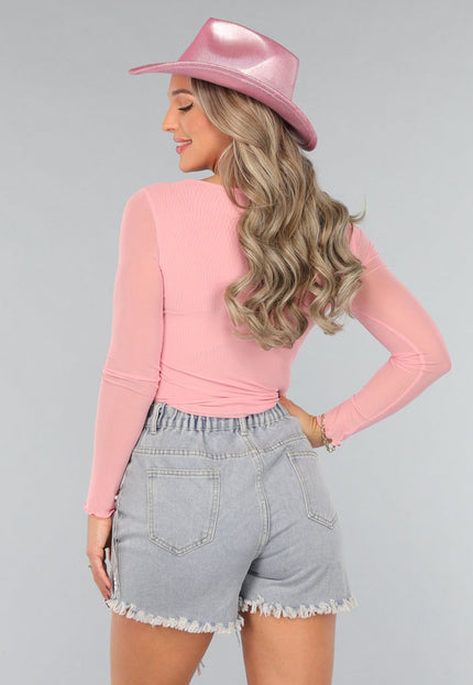 OP=OP.04.NL Glitterende Roze Western Hoed