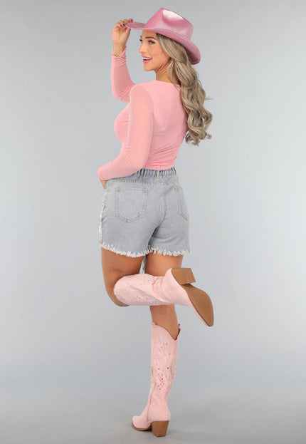 OP=OP.04.NL Glitterende Roze Western Hoed