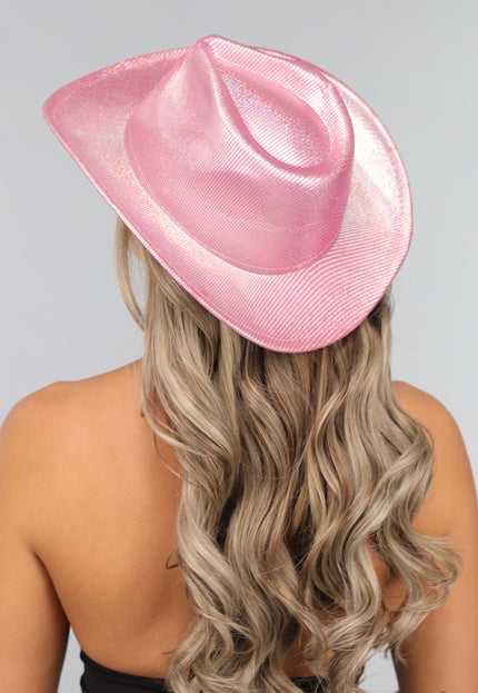 OP=OP.04.NL Glitterende Roze Western Hoed