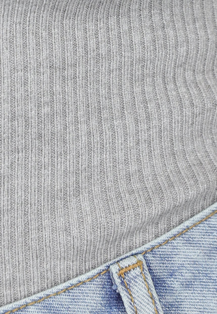 OP=OP.34.NL Grijze Ribstof Tanktop met Col