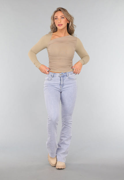 NEW2011 Khaki Padded Top met Mesh Details