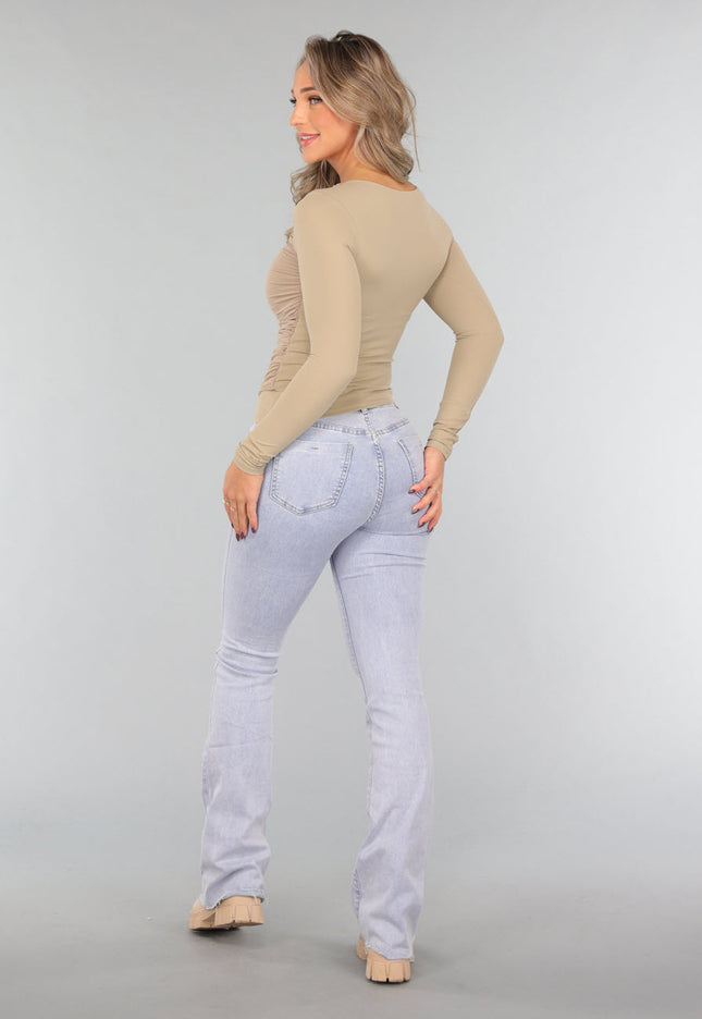 NEW2011 Khaki Padded Top met Mesh Details