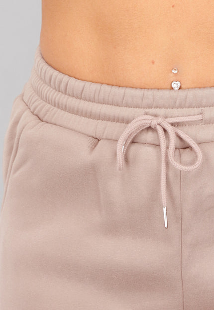 OP=OP.48.S Taupe Joggingpak met Wijduitlopende Broek