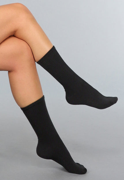 NEW2011 Zwarte Ribstof Sport Sokken