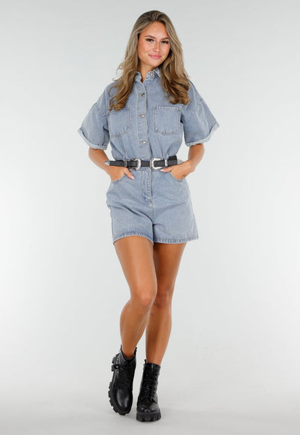 NEW210126 Blauwe Denim Playsuit