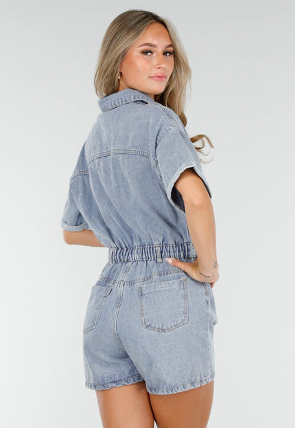NEW210126 Blauwe Denim Playsuit