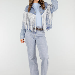 NEW210126 Denim Fringe Cowgirl