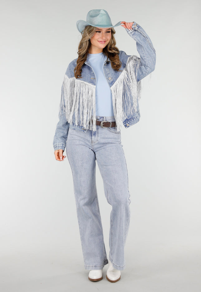 NEW210126 Denim Fringe Cowgirl