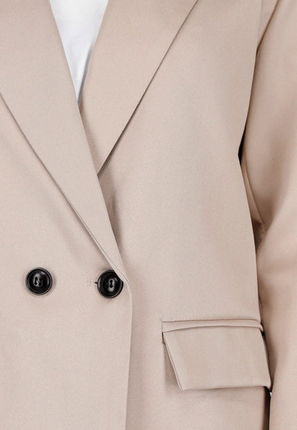 NEW210126 Double Breasted Beige Blazer