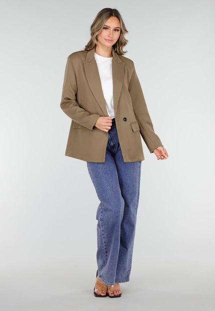 NEW210126 Double Breasted Blazer Khaki