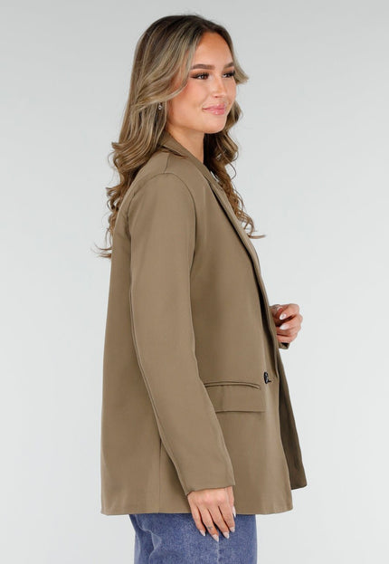 NEW210126 Double Breasted Blazer Khaki